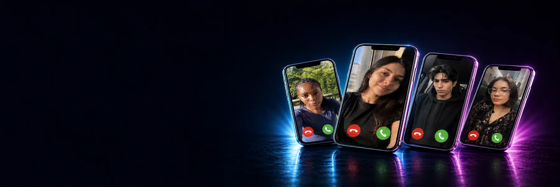 Phones showing a fake incoming call
