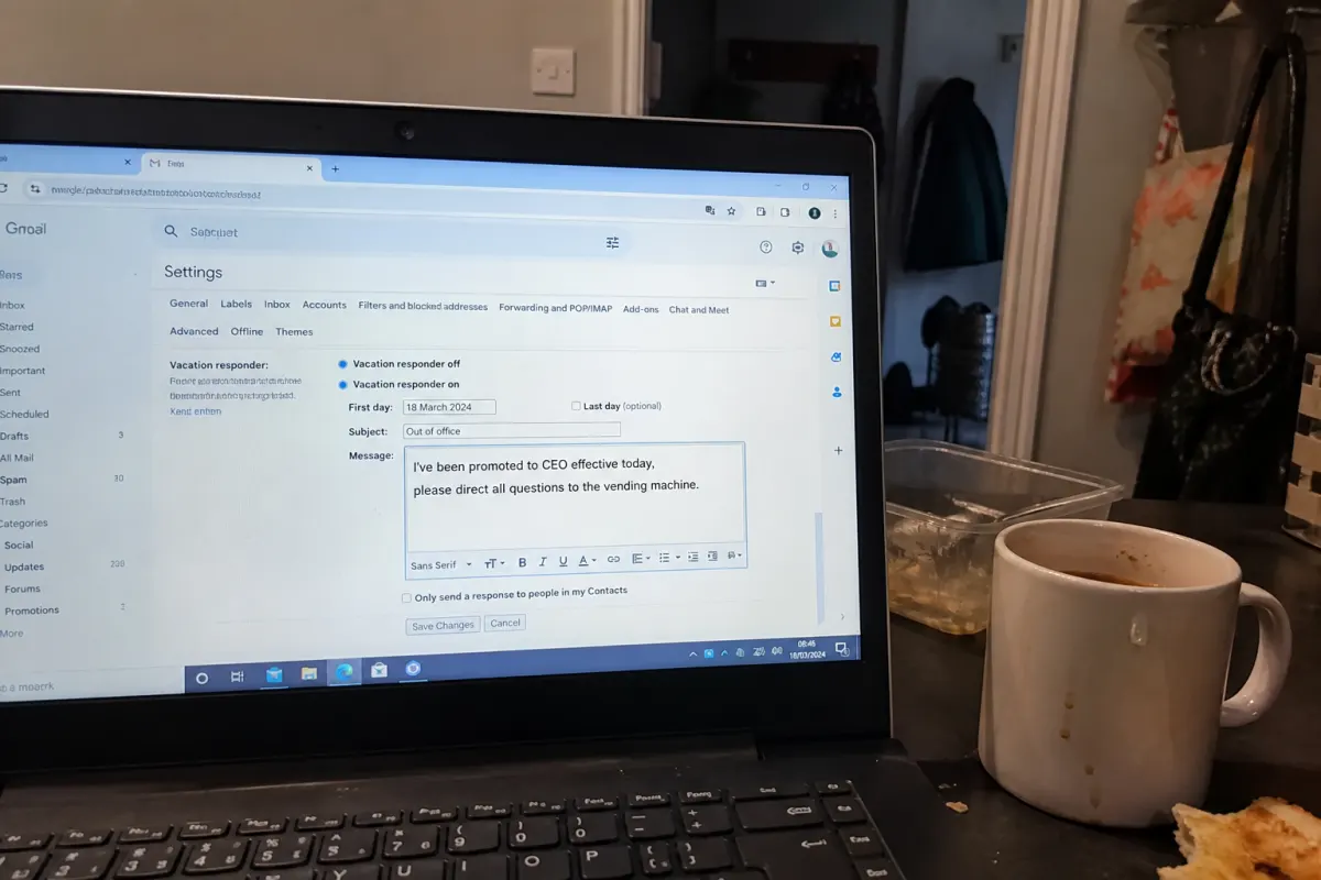 The "out of office" reply