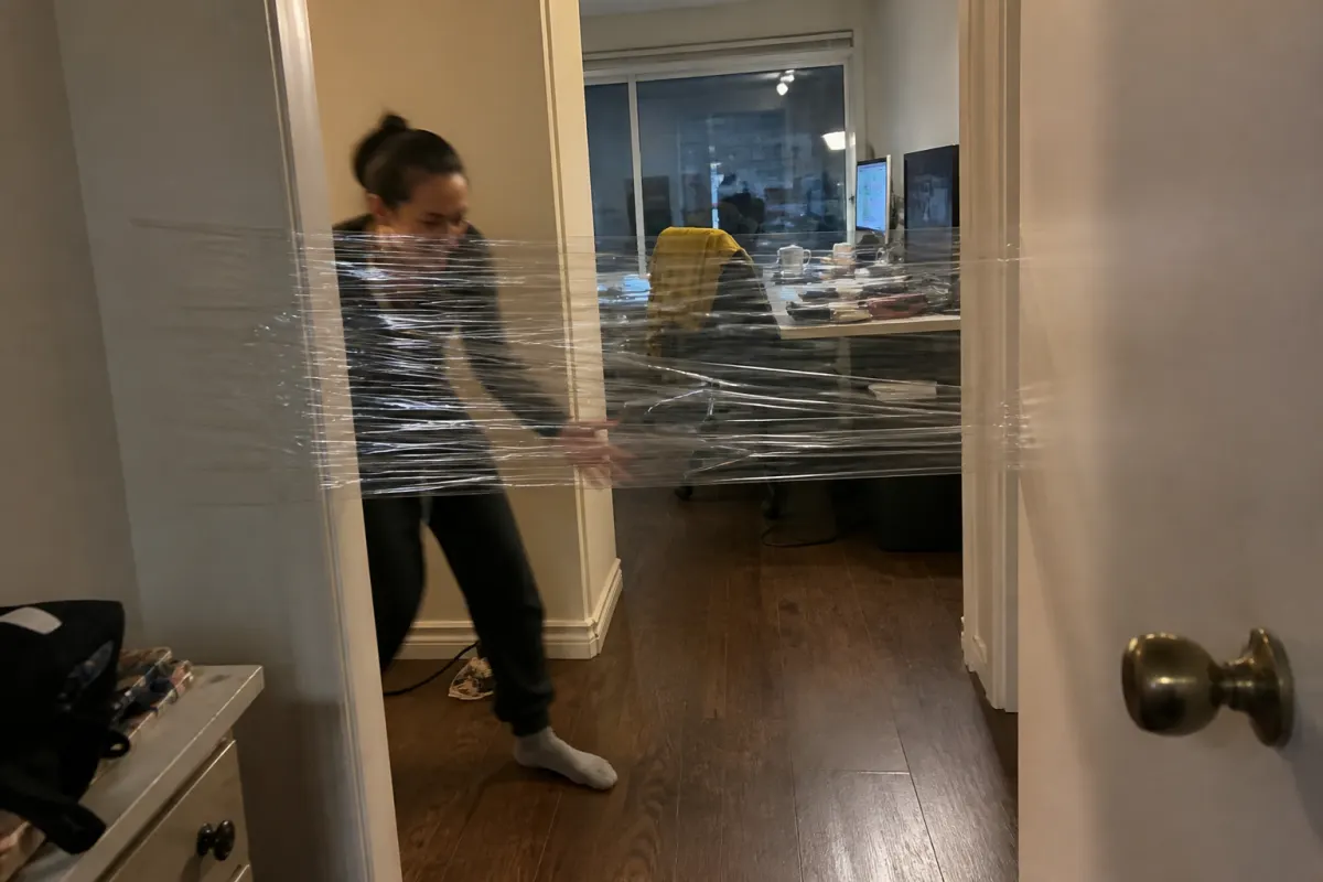 Cling-film doorway