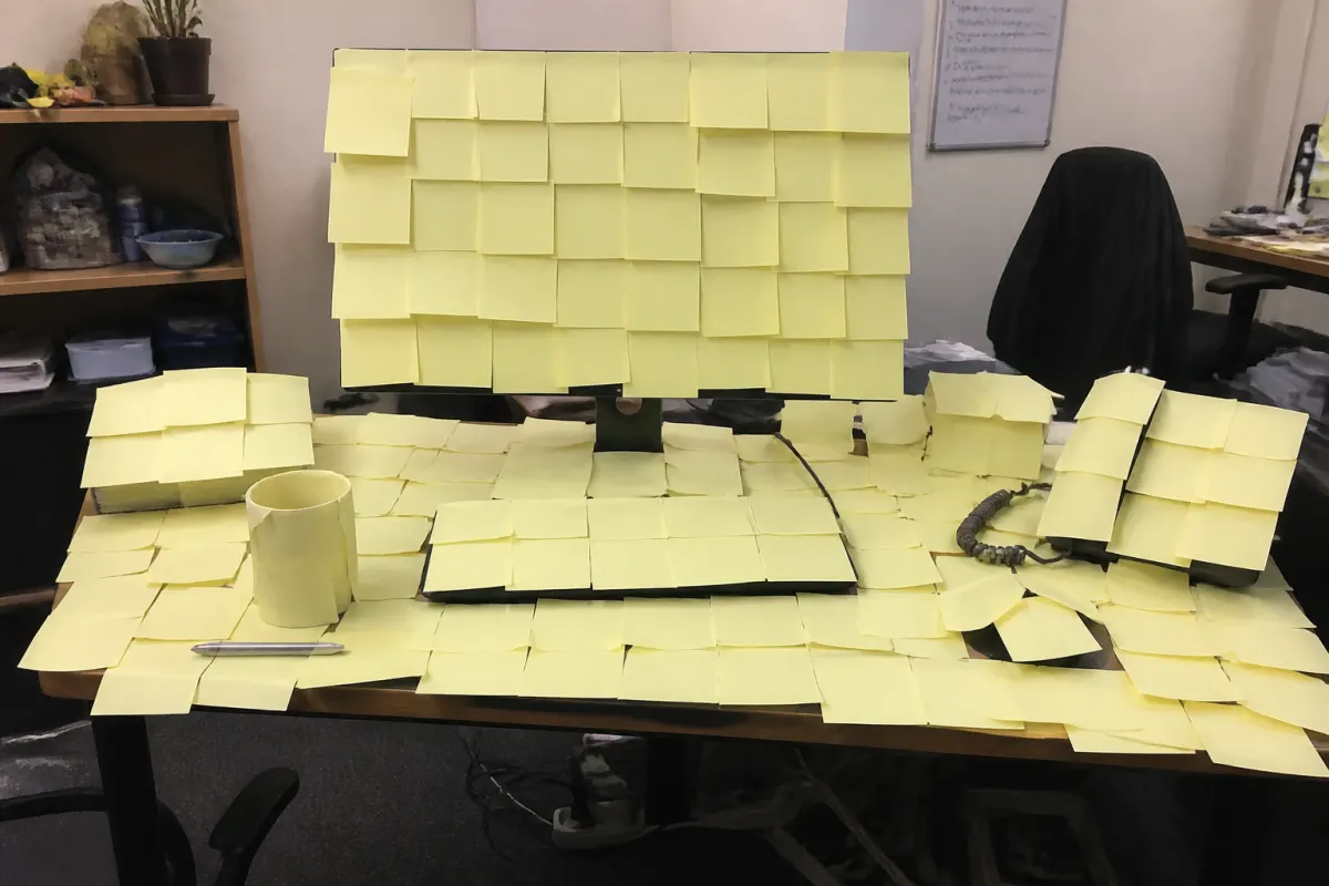 Sticky-note shrine