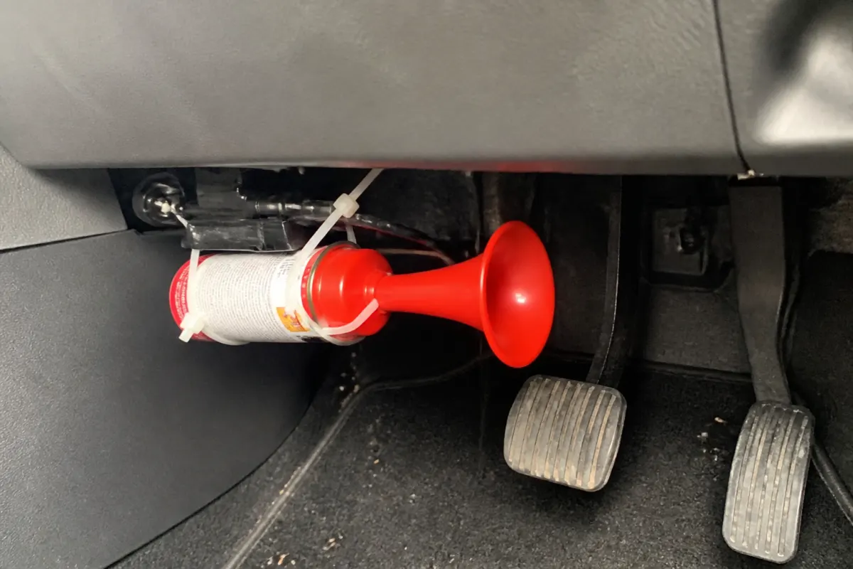 Air horn under the bumper