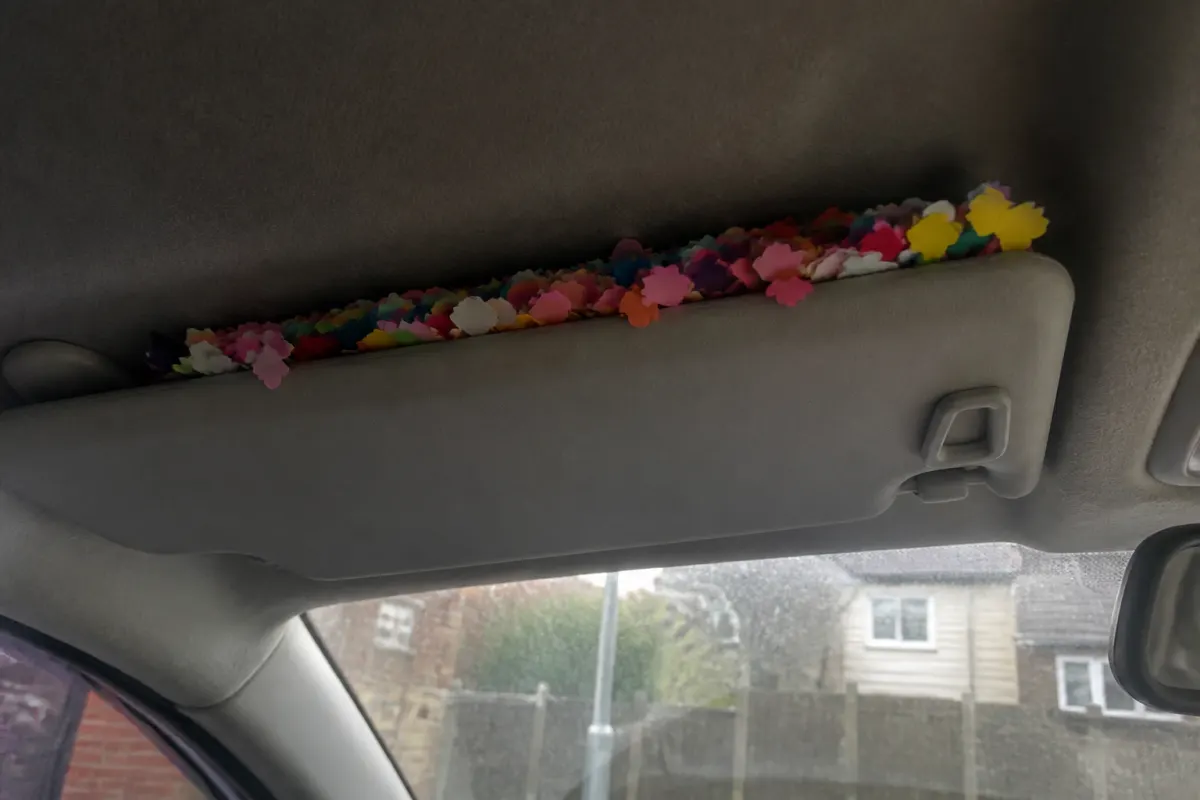 Confetti in the visor