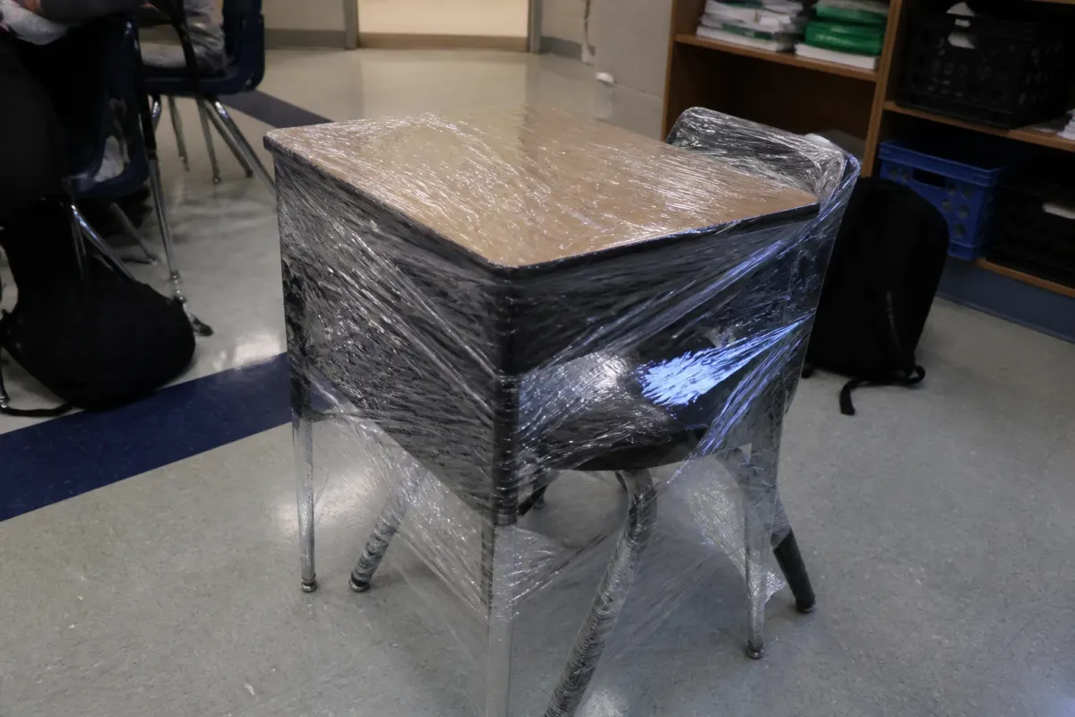 Bubble-wrap the desk