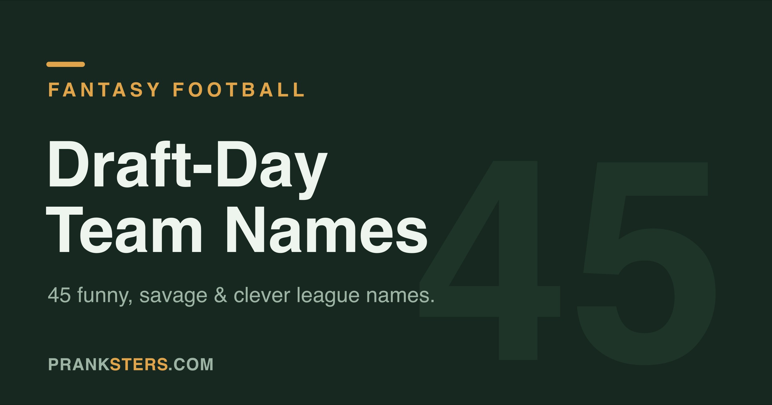 Fantasy Football Team Names That Win the Draft Before Kickoff