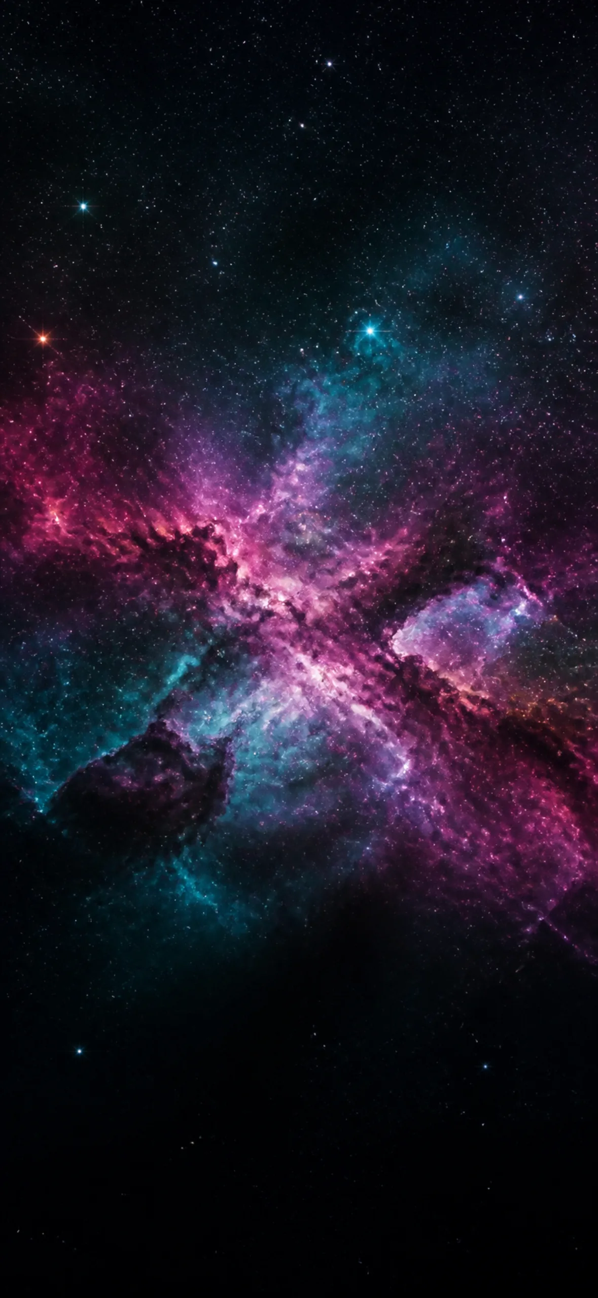 4k phone background — magenta and teal deep space nebula