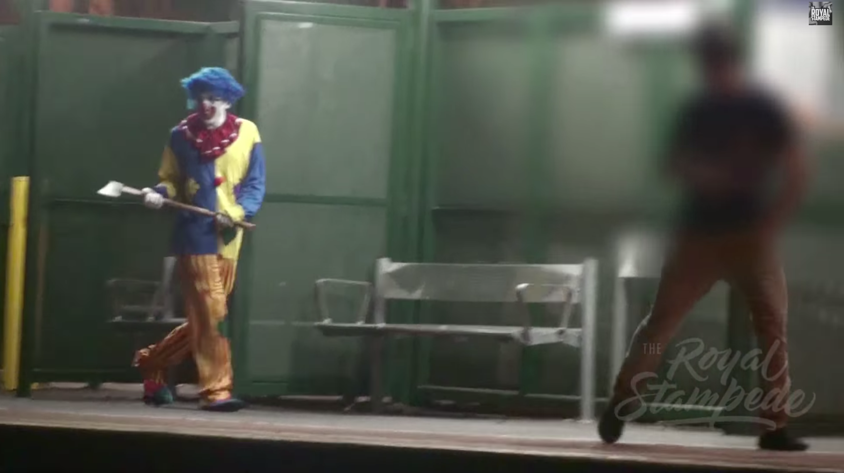 Clown Axe Murderer Scare Prank Part 2 - The Royal Stampede