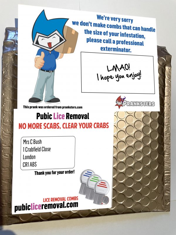 Pubic Lice Mail Prank